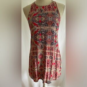Design Major Red Print Swing Dress